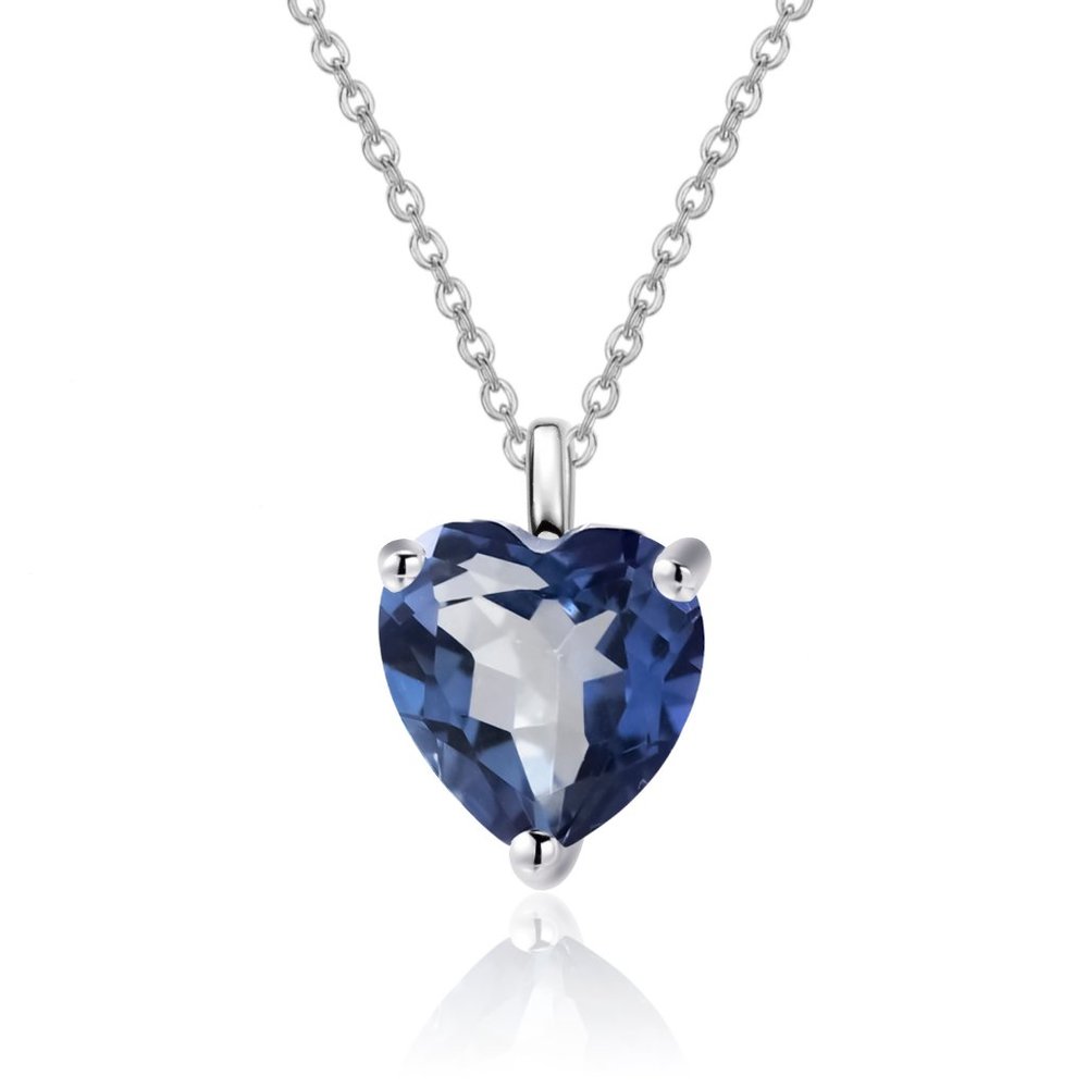 Natural Mystic Quartz Heart Pendant.